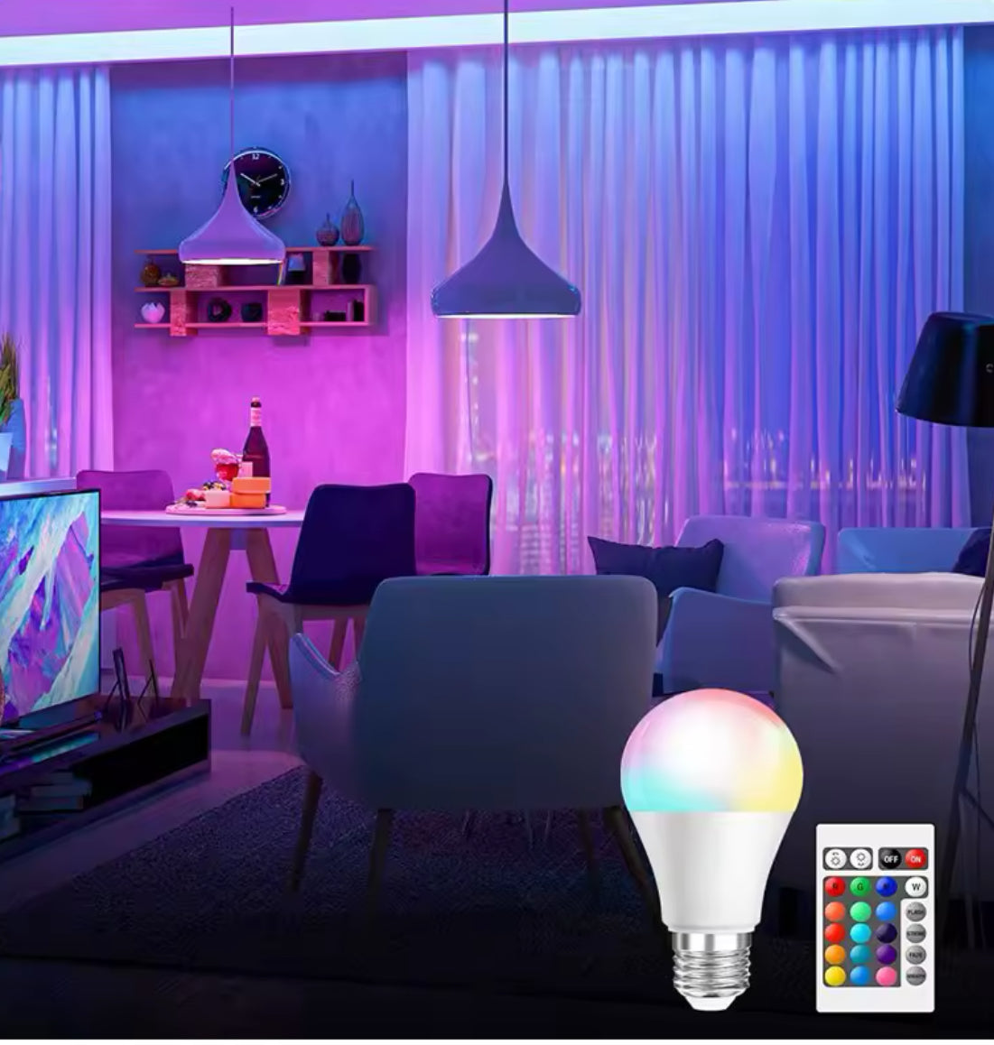Ampoule LED multicolore RGB